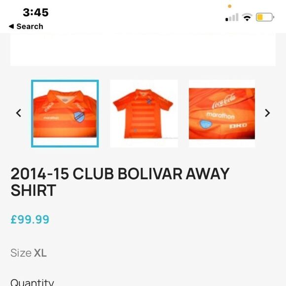2014-15 CLUB BOLIVAR AWAY SHIRT Size XL - Picture 4 of 6
